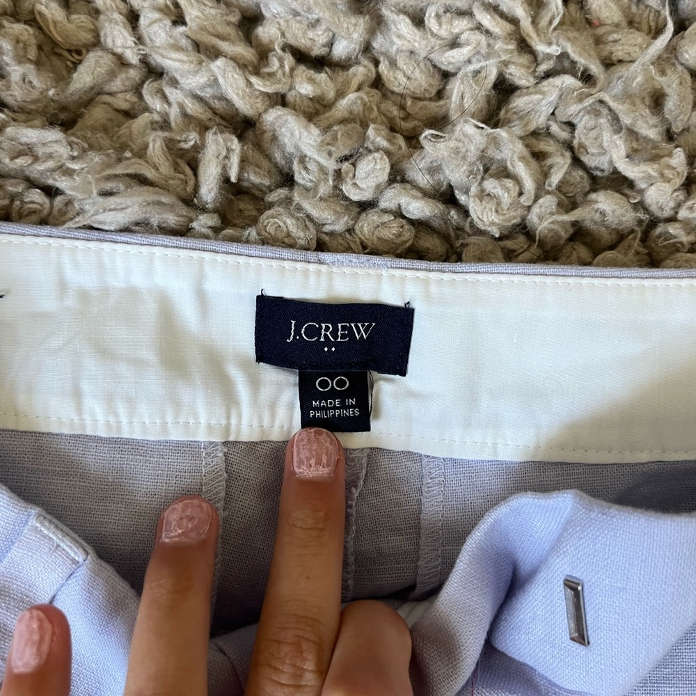 womens lavender jew crew scalloped shorts